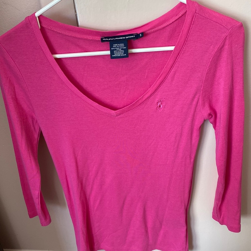 Pink Ralph Lauren Sport long sleeve shirt